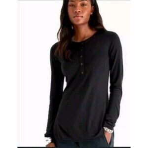 Paskho Womens M Sensually Soft Knit Travel Henley Navy Blue Silk Wool Layering